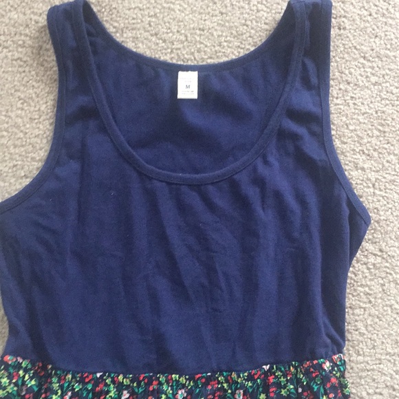 Medium knee length floral and navy dress. - Picture 2 of 3